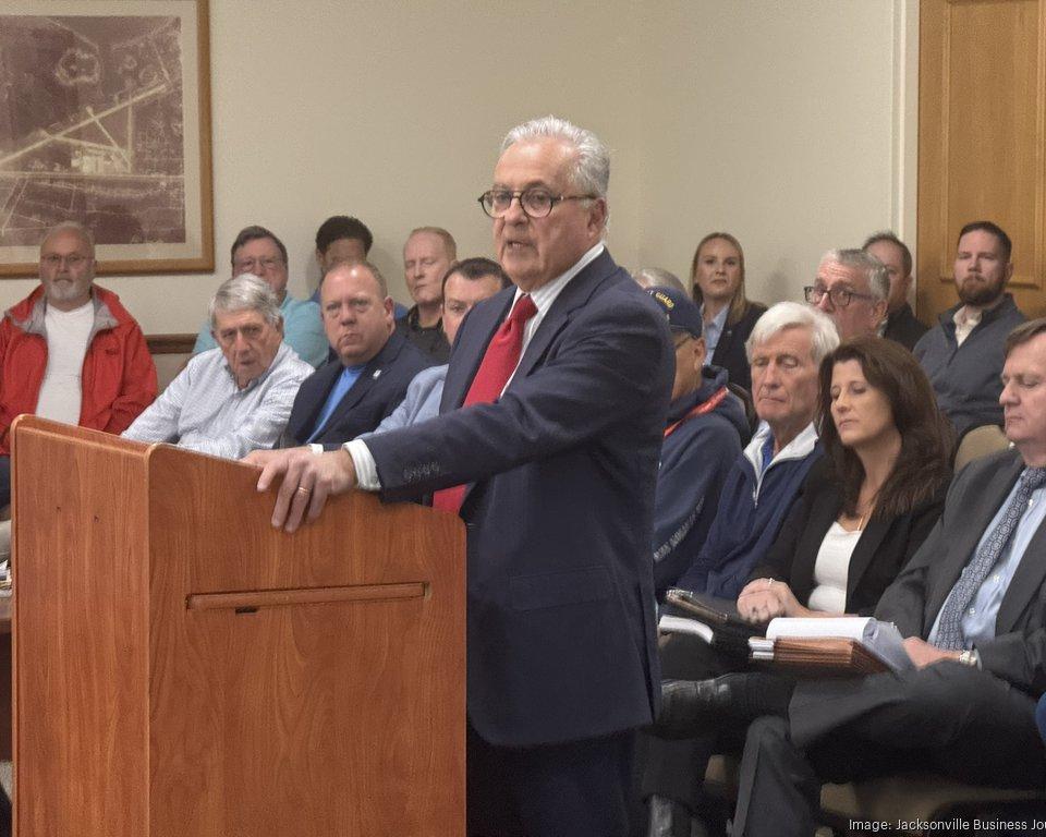 Dennis Vacco, an attorney with Lippes Mathias LLP, speaks with the St. Augustine Airport Authority board during a public meeting on Feb. 11, 2026.