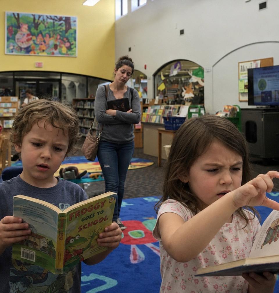 Children reading books inside a St. Johns County library during the 2026 summer reading program.